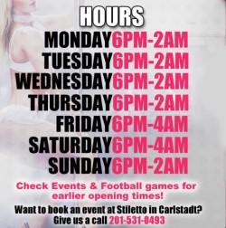 Club Hours | Stiletto Carlstadt, NJ
